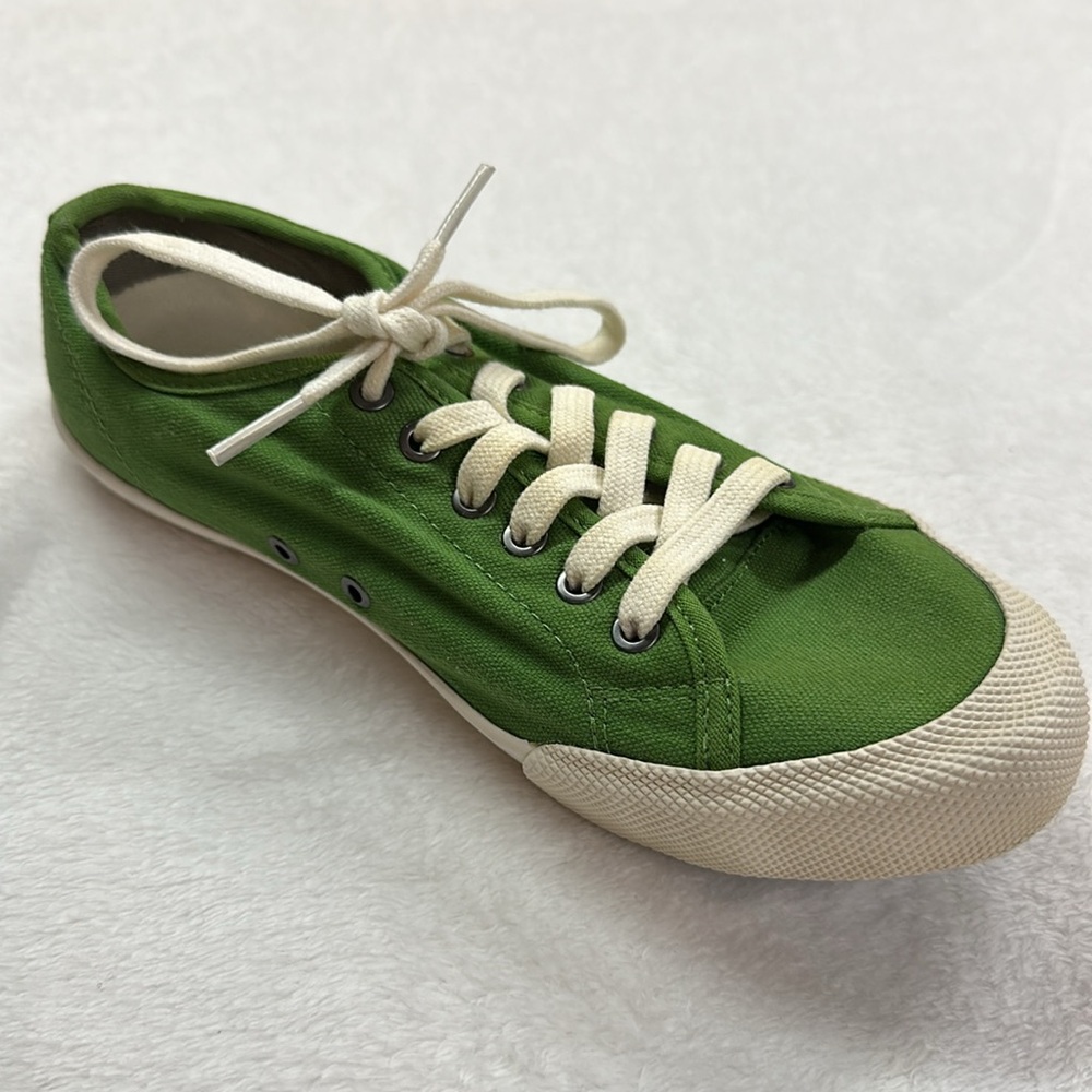 SeaVees Monterey Green Canvas Sneaker Removable Insole Lace Size 6.5 Preowned - Picture 7 of 7
